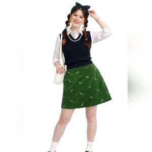 Lilly Pulitzer Vintage Stretch corduroy twill grasshopper novelty print skirt